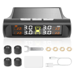 Liwogi front display showing live tire readings and clear alerts