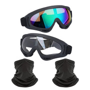 LJDJ front view goggles showing protective fit and clear lens benefit