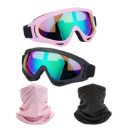 LJDJ front view of two-pack goggles showing frame and strap, protective benefit