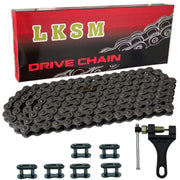 LKSM front packaging showing full 420 chain kit and easy installation benefit