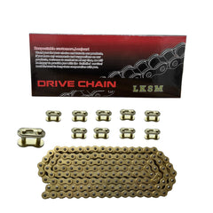 LKSM gold chain close-up of heat-treated rollers for smoother engagement