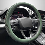 LKWLIKEI front view of green steering wheel cover showing design and fit benefit