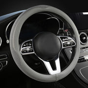 LKWLIKEI front view showing grey steering wheel cover and stylish finish, adds interior flair