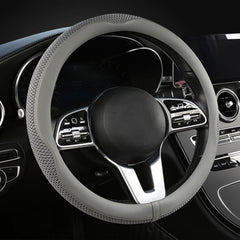 LKWLIKEI front view showing grey steering wheel cover and stylish finish, adds interior flair