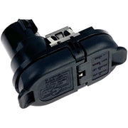 LLANNDER front connector showing pins and secure fit for reliable towing