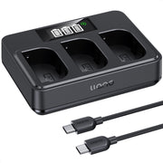 llano front view showing three-slot charger and compact design benefit fast portability