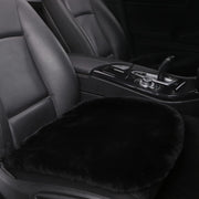 LLB sheepskin black front seat cushion full view adds luxury and protection