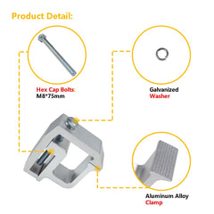 LLNSEAUTO clamp side profile on truck rail demonstrating fit and firm contact