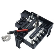 LLYZFED fuse block front view showing housing and mounting points for easy replacement