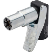 LockNFlate front angle view showing compact 90° design and durable finish, improving access