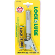LockNLube front view of coupler showing locking head and durable body for secure lubrication