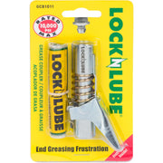 LockNLube front view of coupler showing compact durable design for quicker work