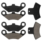 LOCOPOW packaging showing complete front and rear brake pads, ensures correct replacement