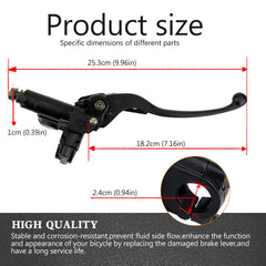 LOCOPOW brake fluid reservoir and bleed screw visible for simple maintenance