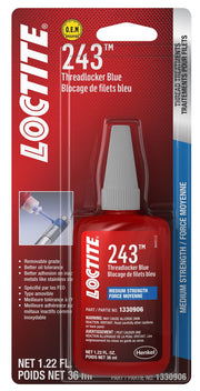 Loctite 243 front bottle showing product and ready-to-use reliability