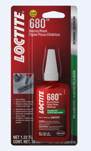 Loctite 680 front packaging showing 36 ml tube and product label, professional reliability