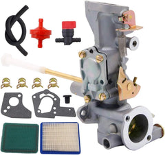 Loiezuir carburetor front view showing mounting flanges and ports for easy replacement