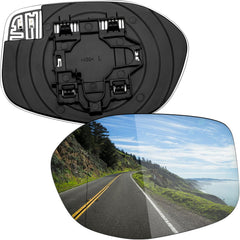 LOIYLLEN front view of left driver mirror glass showing clear reflective surface and fit