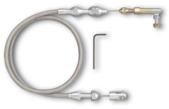 Lokar TC-1000HT throttle cable front view showing robust fittings and clean packaging benefit