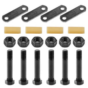 Lonffery front view of complete shackle kit showing full contents and easier replacement