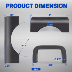 Lonffery curved base close-up showing axle fit and secure seating benefit