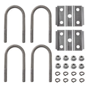 Lonffery front view of U-bolts kit showing complete hardware and clear identification benefit