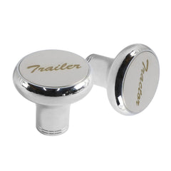 LOSTAR close-up of aluminum knob texture and stainless plaque — corrosion-resistant detail