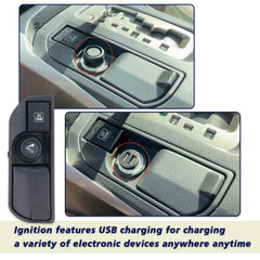 Lqito detailed 12V lighter socket showing charging compatibility and secure connection