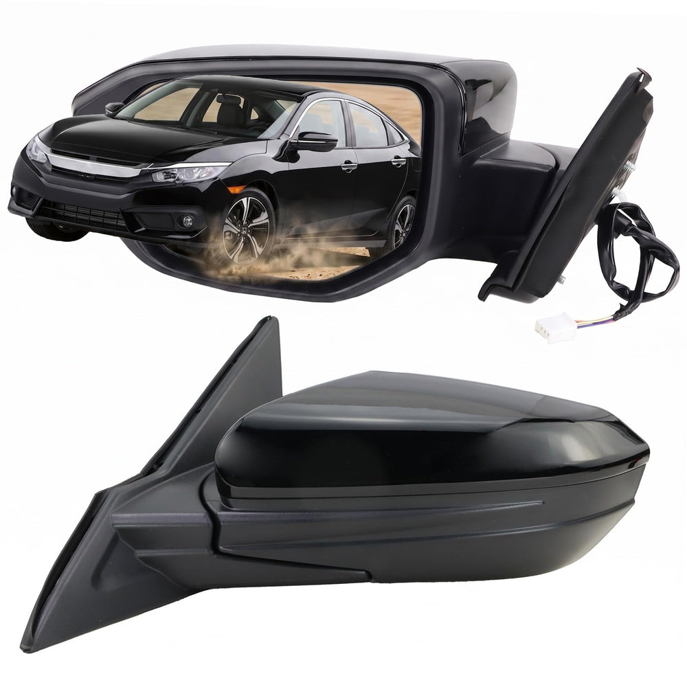 Lqito left driver-side mirror front view showing clean OEM-style fit and improved sightlines