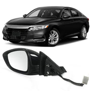 Lqito left driver-side mirror front assembly matching black paint, improves car appearance