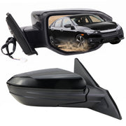 Lqito front view of mirror showing fit and factory black finish for seamless replacement