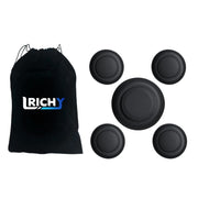 Lrichy front view of plug kit showing packaging and included storage bag, protects bed openings