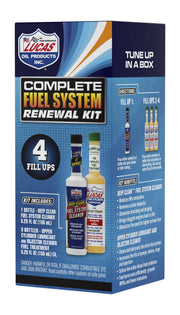 Lucas Oil kit front packaging showing contents and benefit of complete system renewal