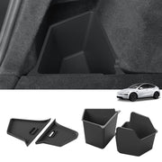 LUCKEASY front trunk right corner bin showing clean fit and quick install benefit