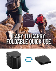 LuckyNov in-use at campsite demonstrating stable, safe positioning