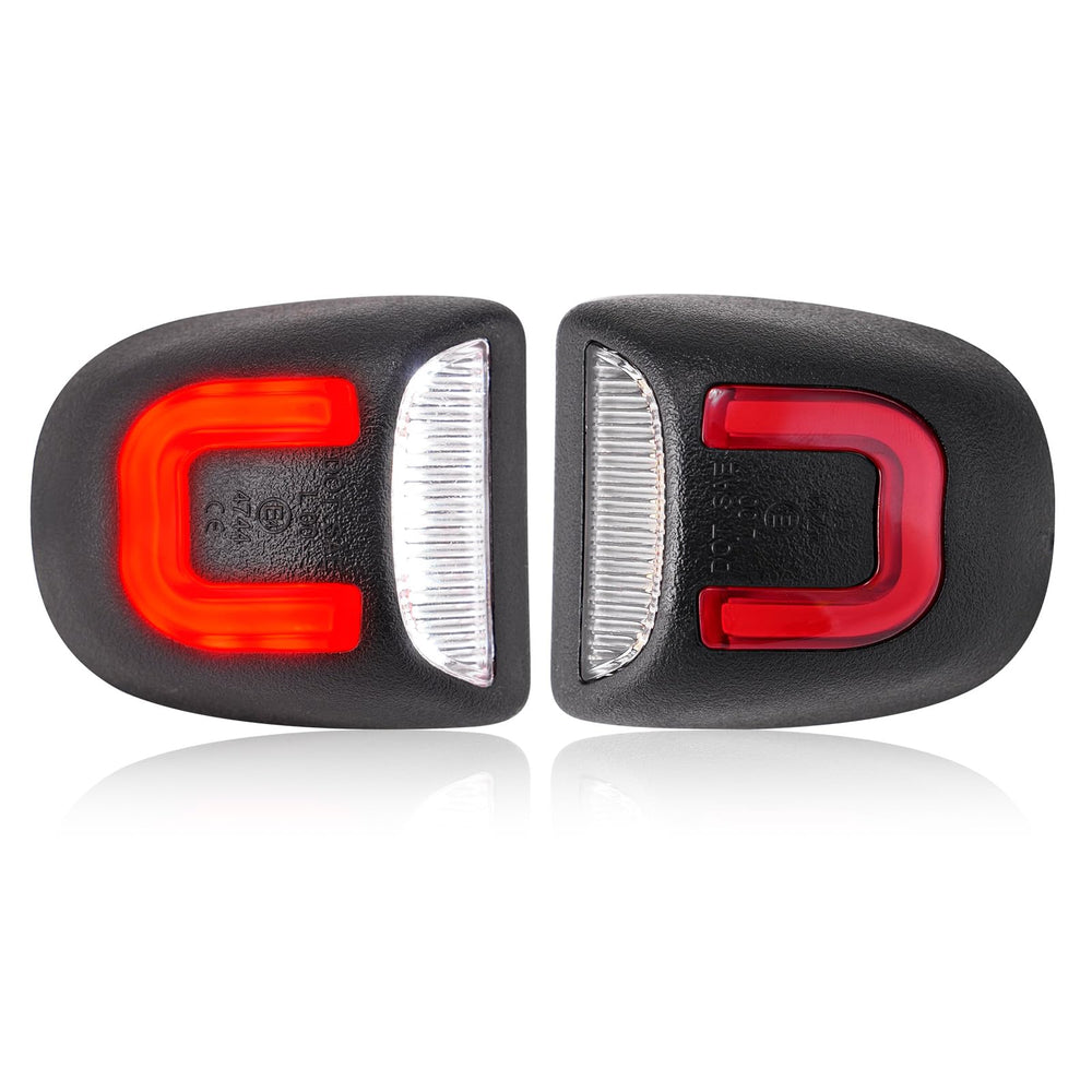 LUDARM license plate light front assembly showing clean design and bright finish, improving rear appearance