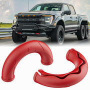 LUGDTIME front view of red tow hook cover showing clean fit and visual upgrade