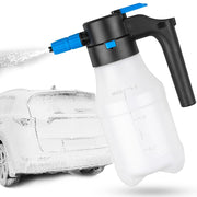 Luney front view of foam sprayer showing controls and handle for easy operation