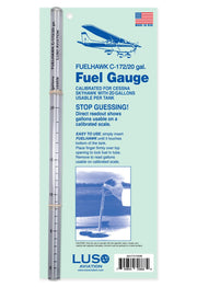 Luso Aviation Fuelhawk front view showing calibrated markings for quick fuel checks