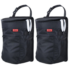 Lusso Gear front view hanging trash can showing compact tidy design and convenience