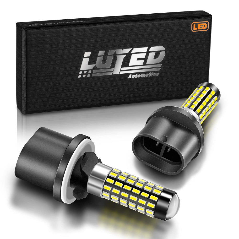 LUYED 880 front view showing bulbs and packaging, highlights upgrade clarity