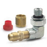 LVOUP adapter front view showing 1/8NPT port and metal finish, durable fit