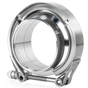 LWNWPPER front view of 3-inch V-band kit showing clamp and flanges for durable joins