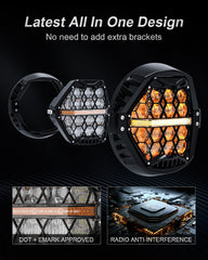 LX-LIGHT 4.5-inch passing light front face adding side visibility and contrast