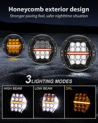 LX-LIGHT 7-inch headlight side profile highlighting slim black housing and durable build