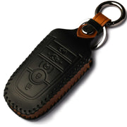 LYGKMU front view leather key fob cover protecting Ford key benefits durability