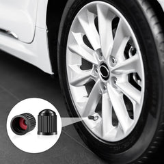 Lyksgir cap installed on car tire stem protecting against dust and leaks