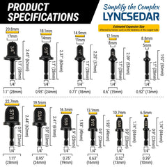 LYNCSEDAR close-up flare head highlighting precise cone shape for tight seals