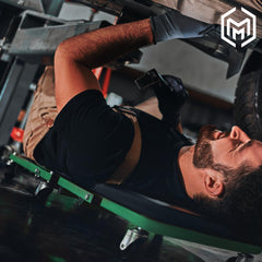 M-AUTO fully unfolded as lay-down creeper offering stable access under vehicles
