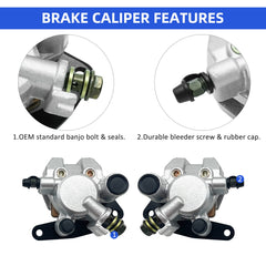 M MATI brake pads and banjo fittings detail illustrating ready-to-install convenience